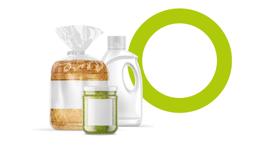 EASY-LIZE // Grafik Beispielverpackungen - Brottüte Schraubglas Waschmittelflasche