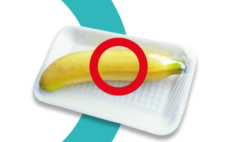 EASY-LIZE - Verpackungslizenzierung von EKO-PUNKT - Prüfung Recyclingfähigkeit Beispiel Banane in Verpackung 